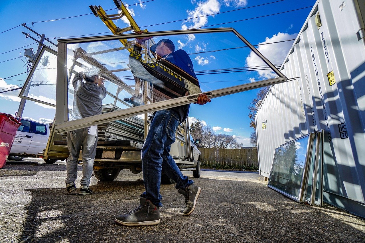 Applying glass film to a door pane