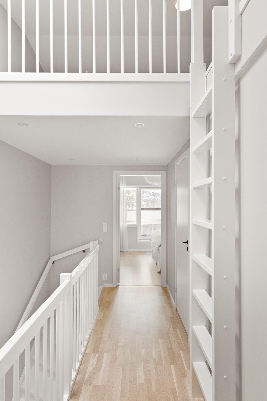 Narrow hallway converted into a dining space