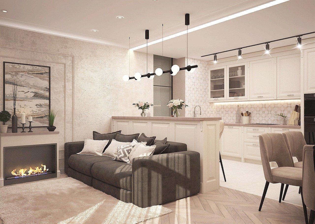 Colorful living room lounge