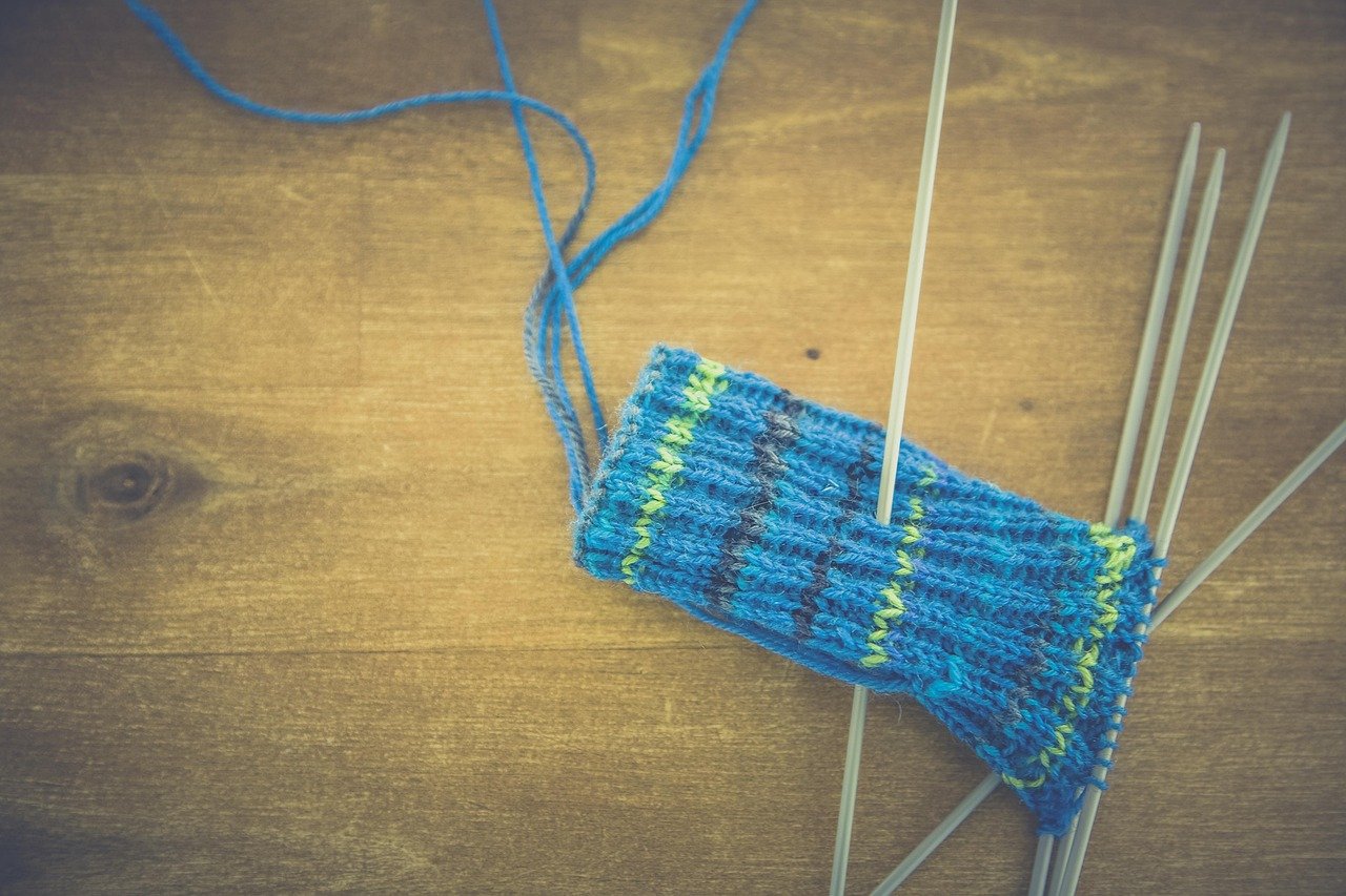 Knit wool socks