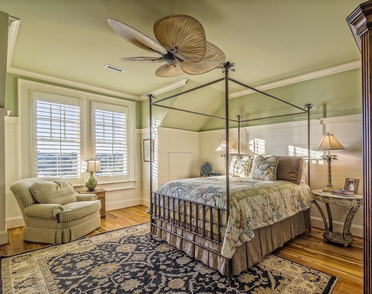 Bedroom with soft ambient lighting