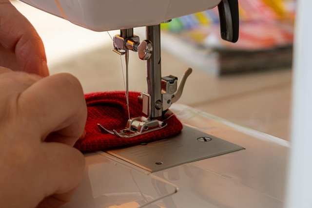Close-up of a sewing project being worked on under good lighting